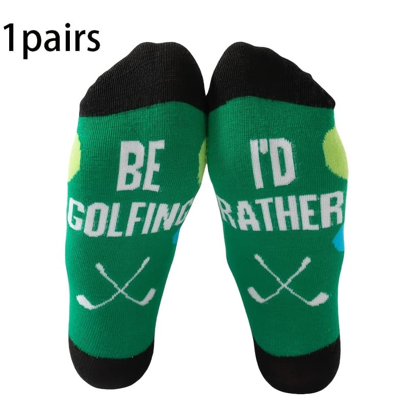 TEMU 1/3/5 Pairs Classic 's High Top Golf Socks With "i'd Rather Be Golfing" Lettering. Comfortable, Breathable, Moisture-wicking, And Sweat-wicking Men' Socks, Perfect Gift