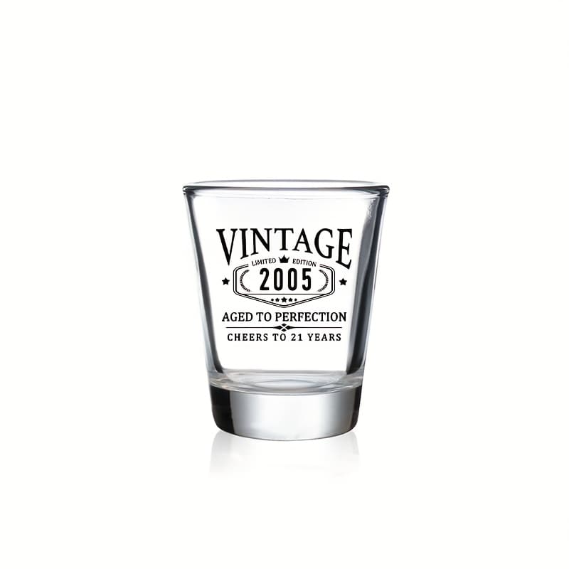 TEMU 1/2pcs 21st Shot Glasses Birthday Gifts For Him Her Vintage 2004/2005 Cheers To 21 Years, 21 Party Decorations Supplies - Turning 21 Bday Present For Women Brother