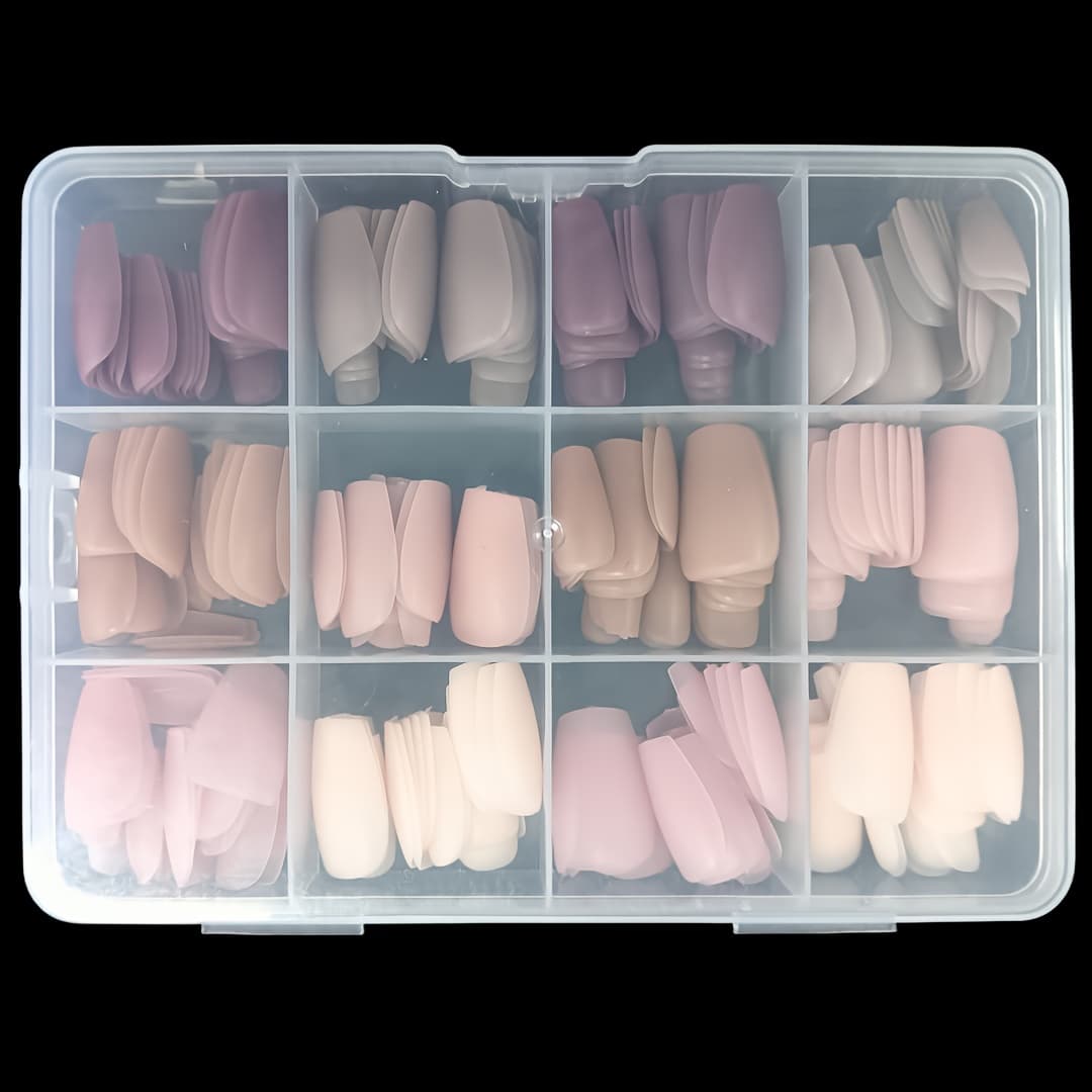 TEMU 6-color Nail Art Press-on Nails, 360pcs Removable Fake Nails Solid Color Short Full Coverage Press-on Nails Home Nail Art Design Halloween, Christmas, Banquet, And
