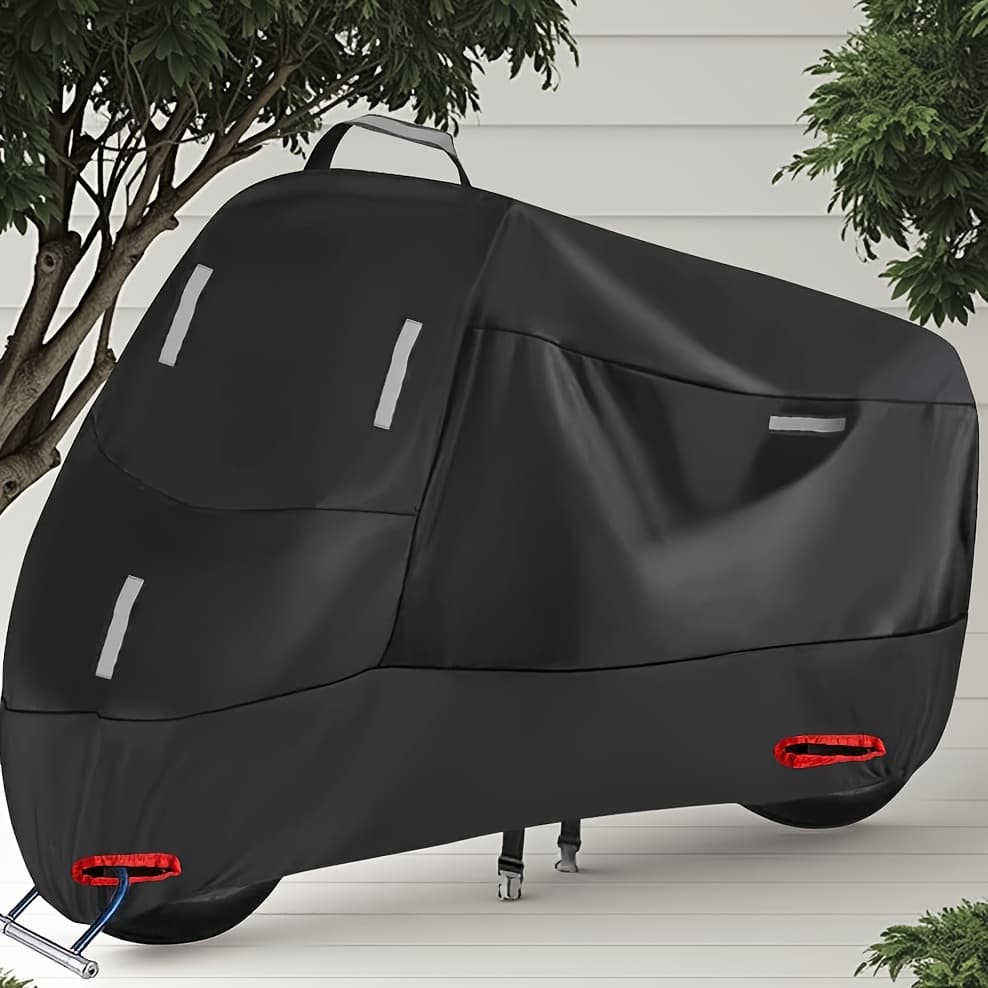 TEMU High Quality Oxford Motorcycle Cover- Protection, Suitable For Vehicle Models, Durable, Black, Safe Motorcycle Storage| Reflective Safety Function| Uv Resistant Cover, Motorcycle Cover
