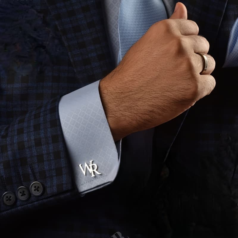 TEMU Custom 1 Pair Product Custom Letter Cufflinks, Groom Cufflinks, Wedding Cufflinks, Personalized Cufflinks, Engraved Cufflinks, , Best Man Cufflinks