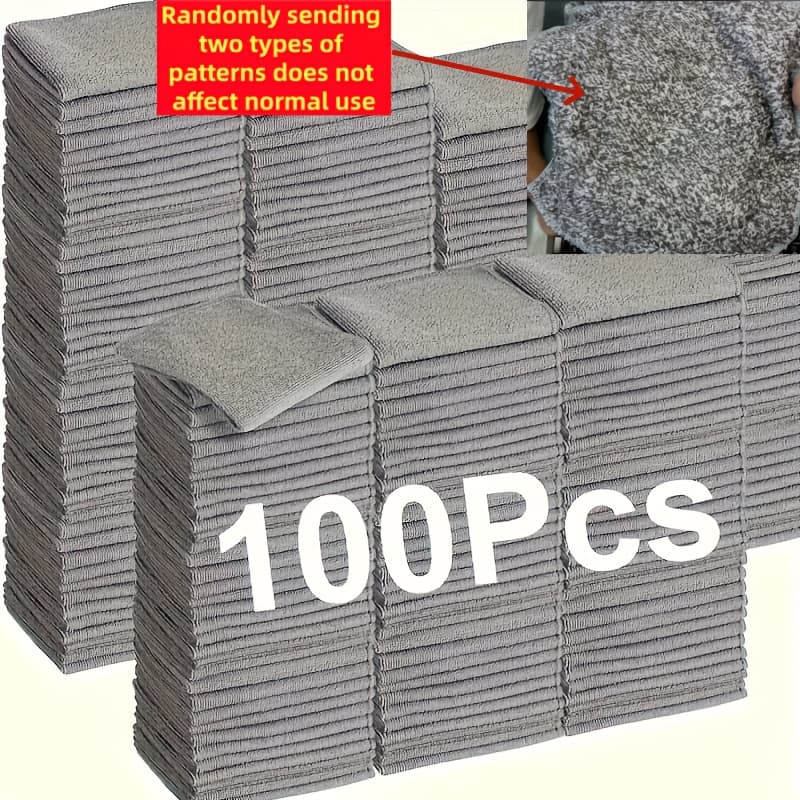 TEMU 100pcs/50pcs Of Microfiber Car Cleaning Cloths - Lightweight, Square-shaped, Suitable For Car Maintenance And Home Use