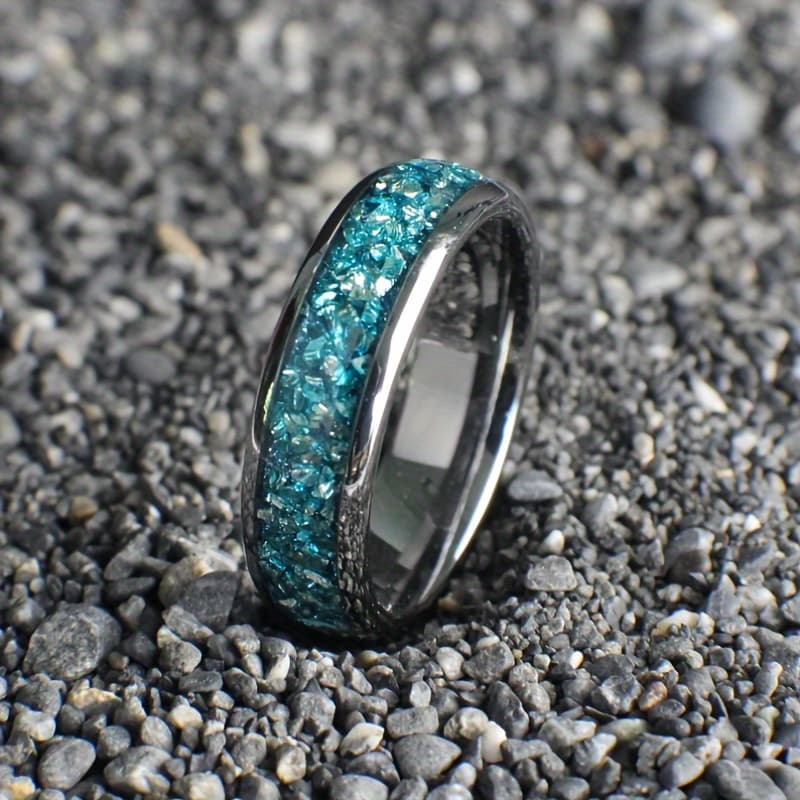 TEMU Elegant Titanium Steel With Sequin Inlay – For Engagement, Casual Attire, And Gifts – Fashion Accessory For All