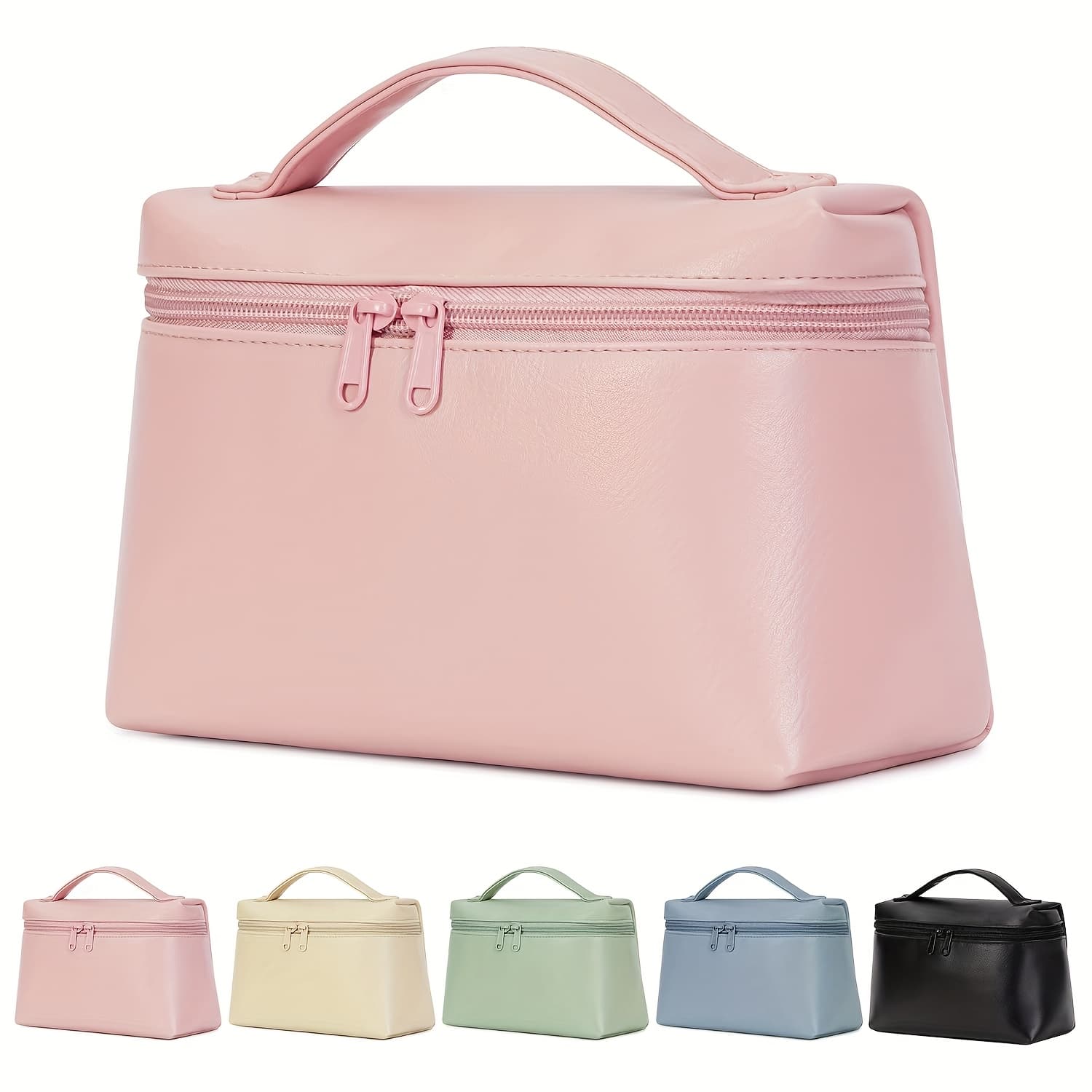 TEMU Large Cosmetic Bag With Extra Detachable Bag And Separate Brushes Compartment Travel Makeup Bag For Toiletries Make Up Additions Great Present Idea