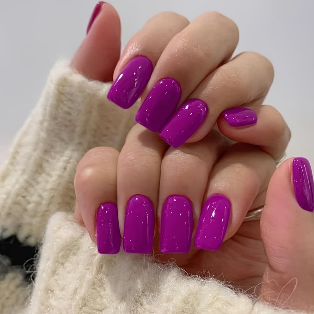 TEMU 24pcs Press-on Nails, Medium Square, Press-on Fake Nails, Rose Red. Reusable