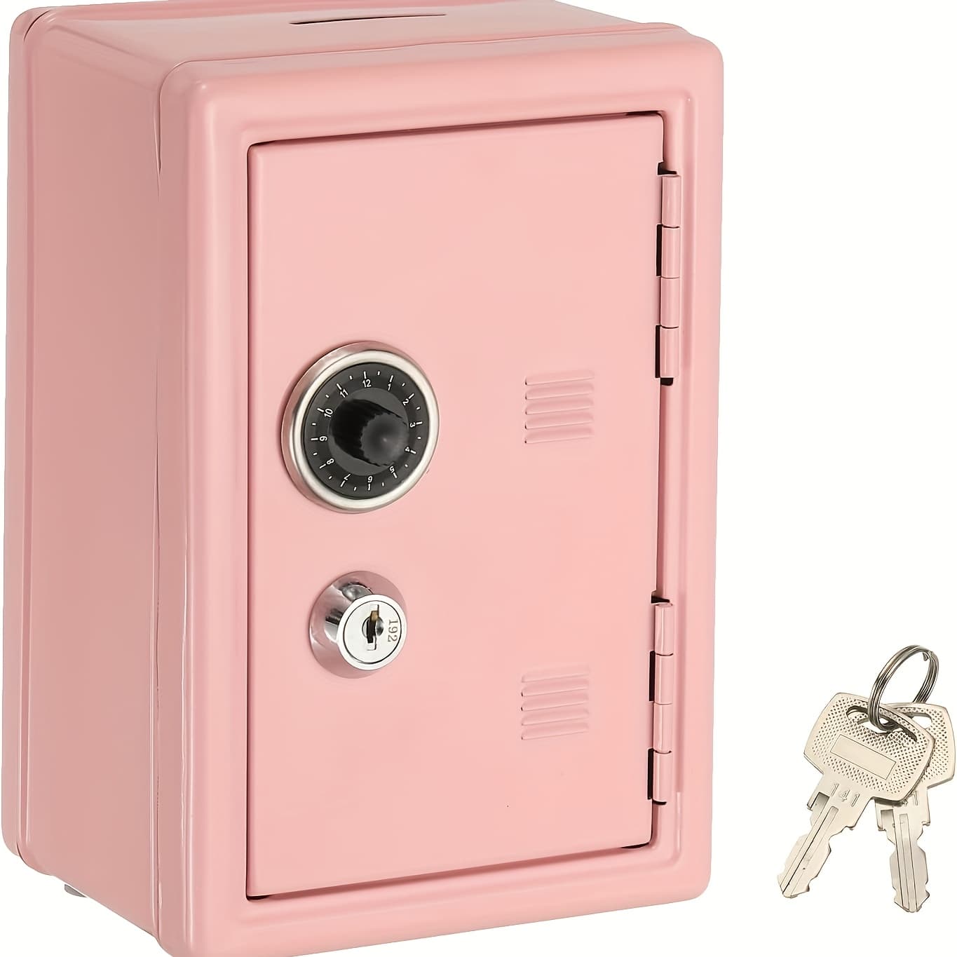 TEMU Premium 1pc Dual Key Metal Safe, Large Capacity With Mechanism And Emergency Keys, Compact Desktop Or Floor Safe For Home, Office, Soccer Theme Parties, Fan , And Storage Of Cash, Jewelry, And