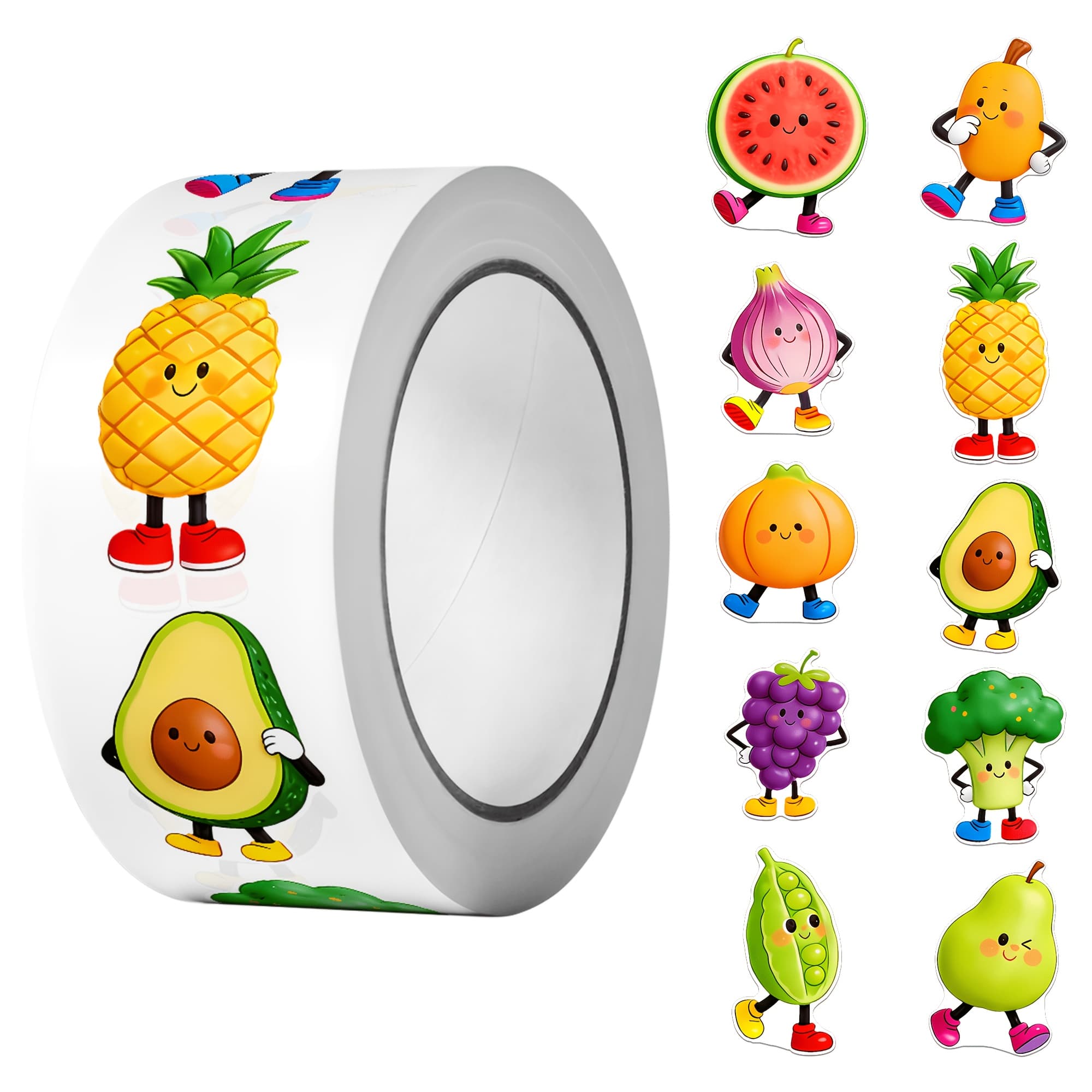 TEMU 1roll(500pcs) Cartoon Friend Irregular Sticker 2.5cm/1.0'' 10 Designs Party Favors Art Decals Adorning Perfect For Home Decoration Stationery Labels Gift Sealing&packaging Supplies