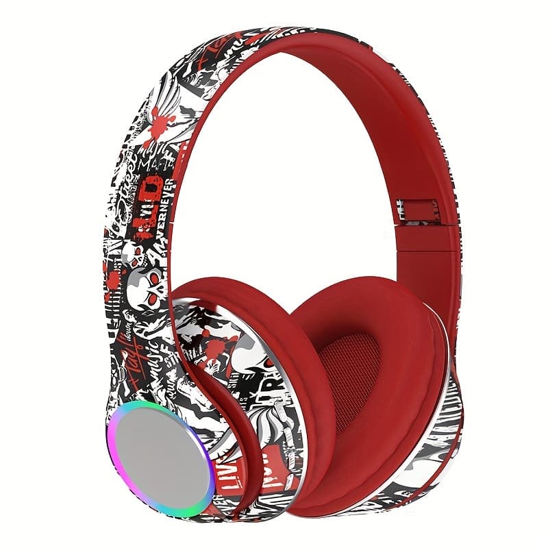 TEMU Special Wireless Headset For Mobile Phones, Computers, Gaming, And With A Graffiti Design