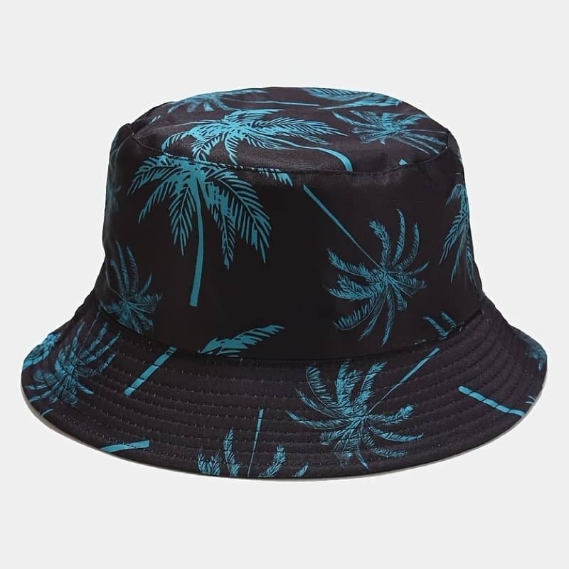 TEMU 1pc Unisex Coconut Tree Print Bucket Hat - Bohemian Tropical , Breathable & Durable For Outdoor Beach, Casual Wear, , Lightweight Headgear, Summer Accessory, Boho Chic, , Boho Fashion