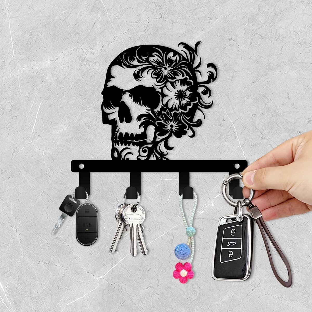 TEMU 1pc Metal Flower Key Rack, Metal Flower Key Hook For Hanging Keys And Hat Ribbons At Entrances. Ideal For Office, Kitchen, Bathroom Wall Decor, Outdoor . Metal Artwork. 5.90 Inch Size.
