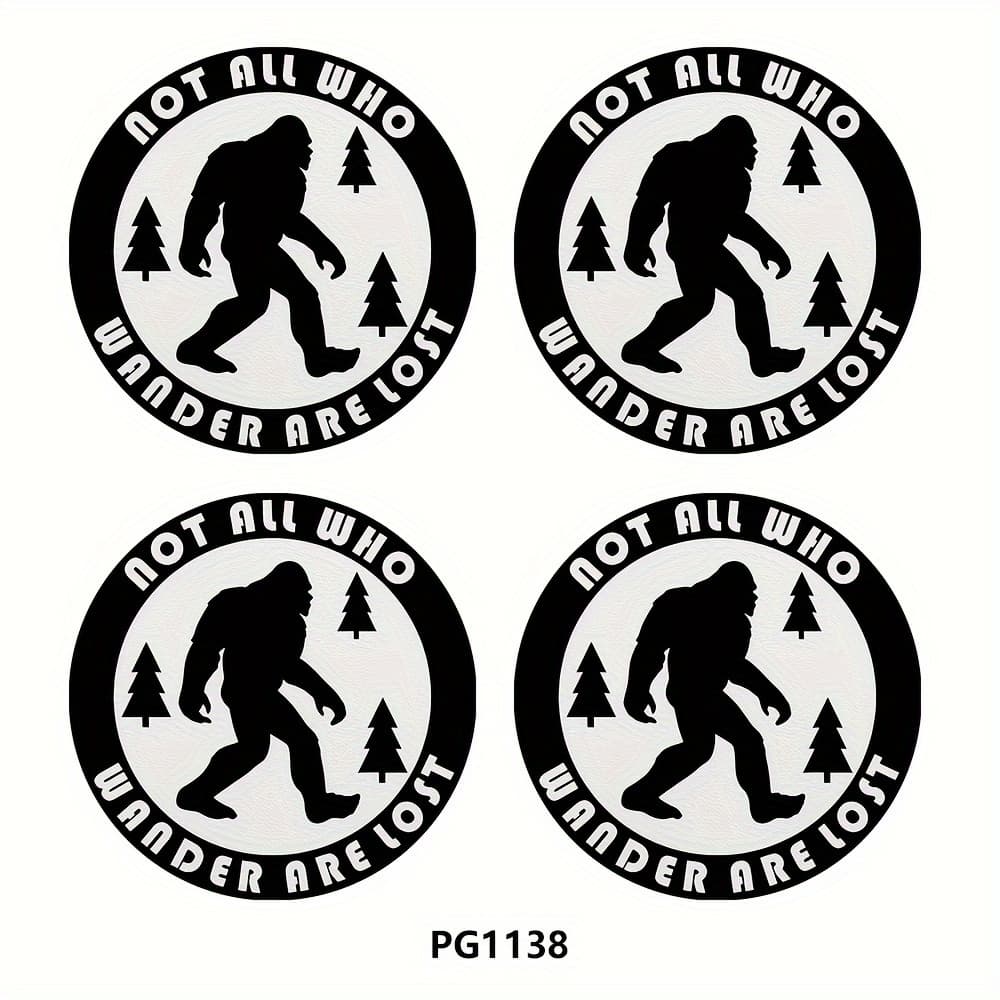 TEMU 4pcs Pattern Car Coaster, 2.75in Round Pu Leather Trim Car Coaster, Household & Car , Beverage Mat Men's & Women' Interior Accessories, Decorative Coaster