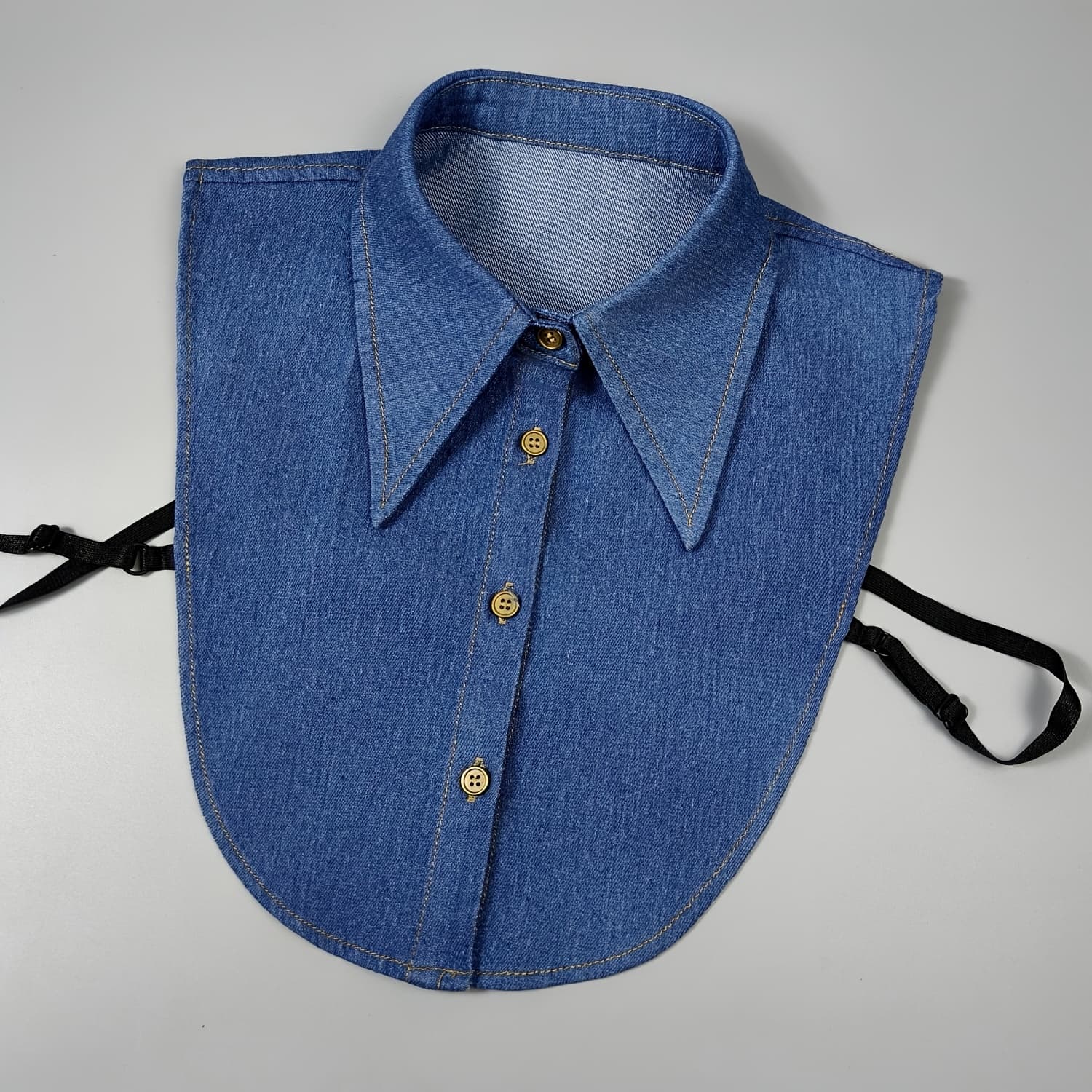 TEMU 1pc Trendy Denim Detachable Collar For Men And Women, Versatile High-quality Fashionable Large Collar For Spring, Summer, Autumn, Winter, Suitable For Sweaters, Sweatshirts, Suits, Etc.