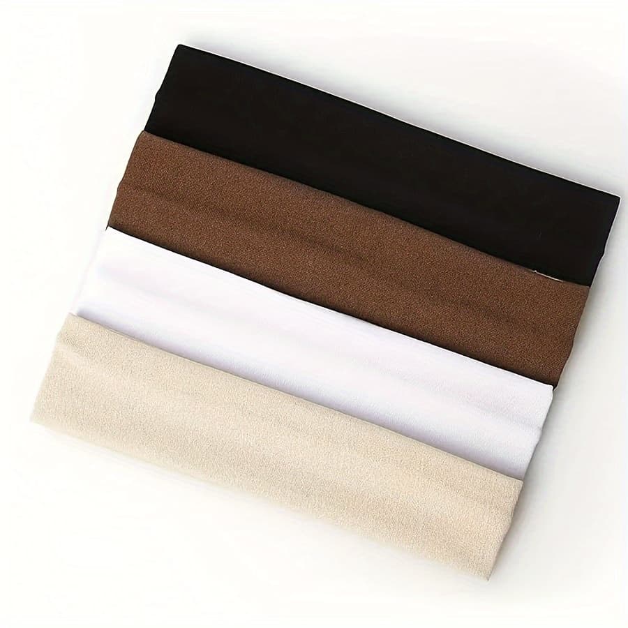 TEMU 4pcs Women's Multi- And Casual Sweat-absorbing Elastic Headbands, Versatile Accessories