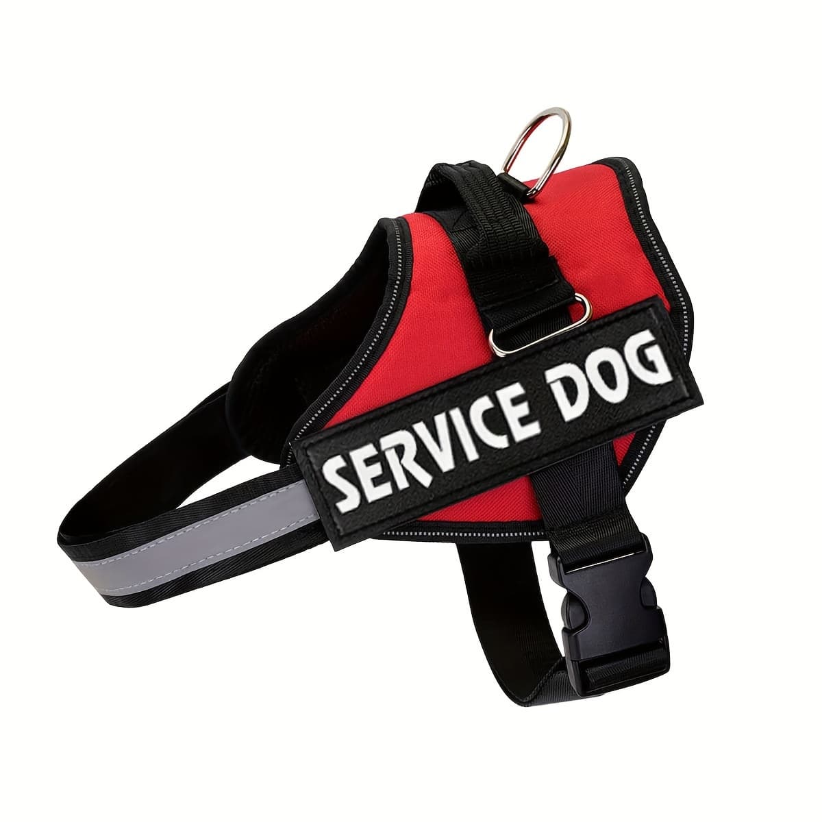 TEMU Service Dog Harness Easy Pet Vest Harness Reflective Breathable & Pet Halters With Nylon Handle Tugging Or Choking For Small Medium Large Dogs, Without Battery