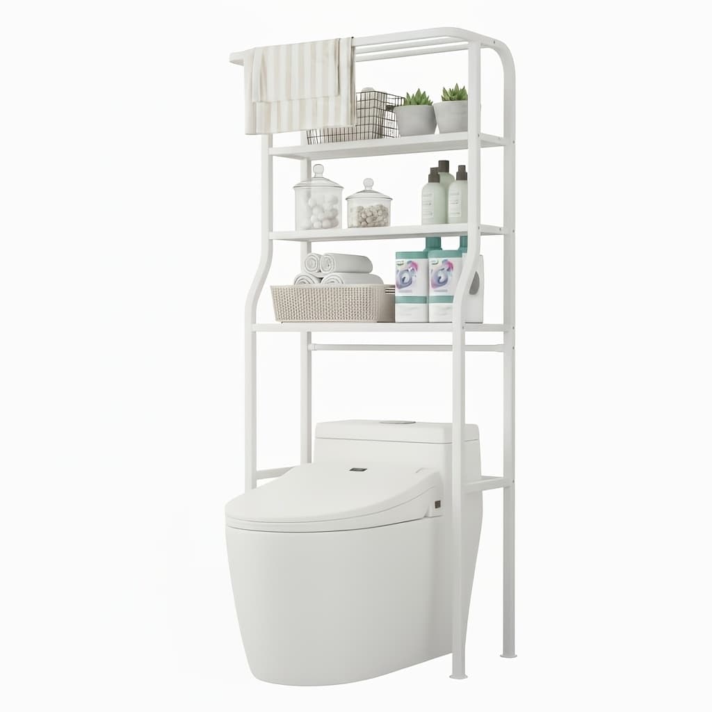 TEMU Version 3-tier Over The Washing Toilet Storage Rack Withshelves, Space-saving Freestanding Bathroom Shelf - Easy Assembly