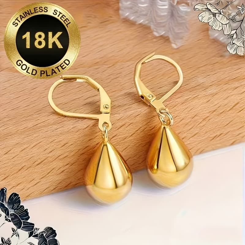 TEMU 2 High-quality 316l Stainless Steel, 18k Gold-plated Elegant And Exquisite Earrings. Versatile Jewelry Suitable For All , Ideal For Everyday Wear, Birthday Gifts, And Valentine's Day Gifts