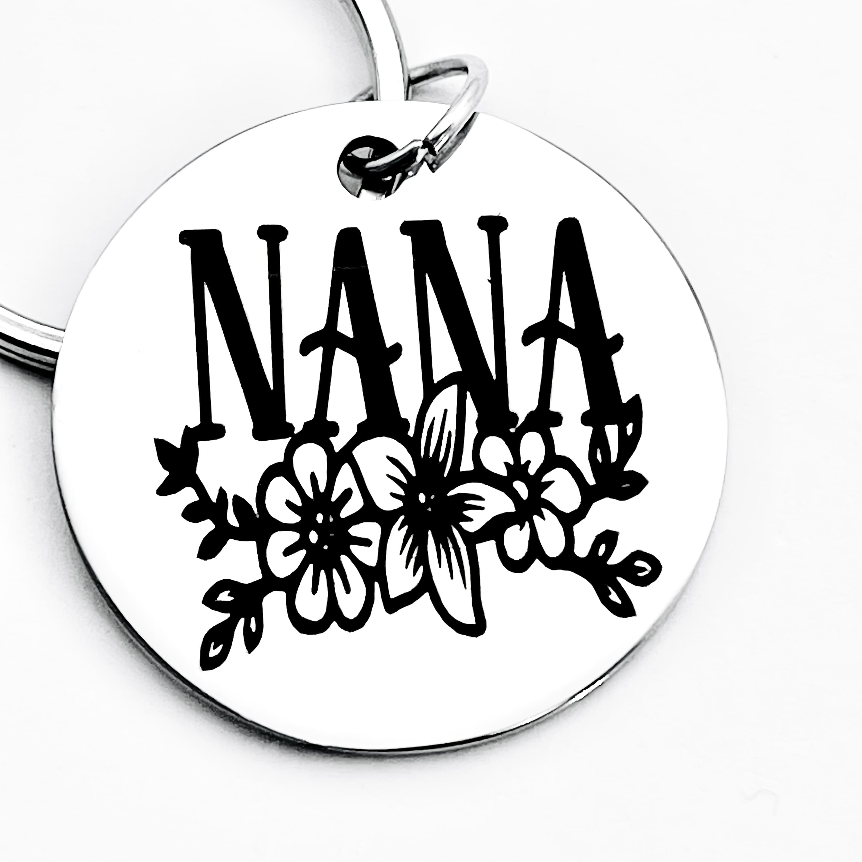 TEMU Stainless Steel "" Keychain With - Durable, No-feather Detail, Perfect Gift For Grandma, Ideal For Everyday Use, Everyday Accessory | Floral Keychain | Durable Metal, Nano Keychain