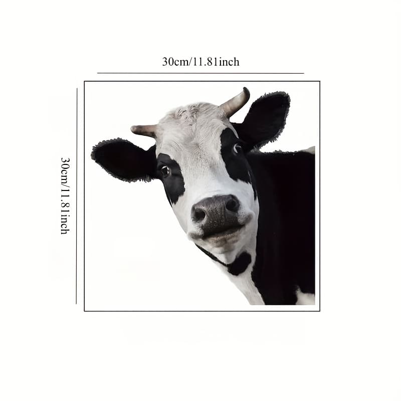 TEMU Adorable Cartoon Cow Window Cling - Perfect For Bedroom & Entryway Decor, No Power Needed