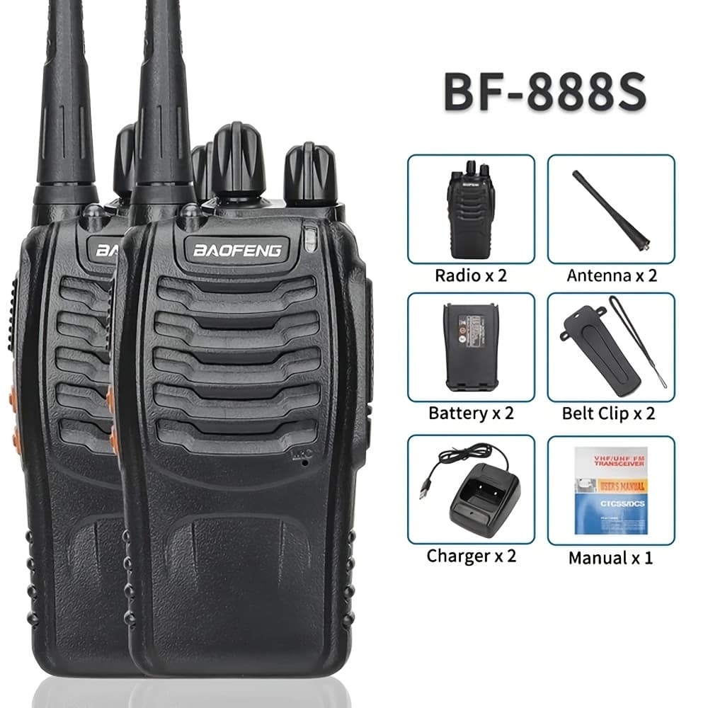TEMU 2/4/6pcs Bf 888s Walkie Talkie Uhf 400 470mhz Long Way Radios Transceiver For Hunting Hotel