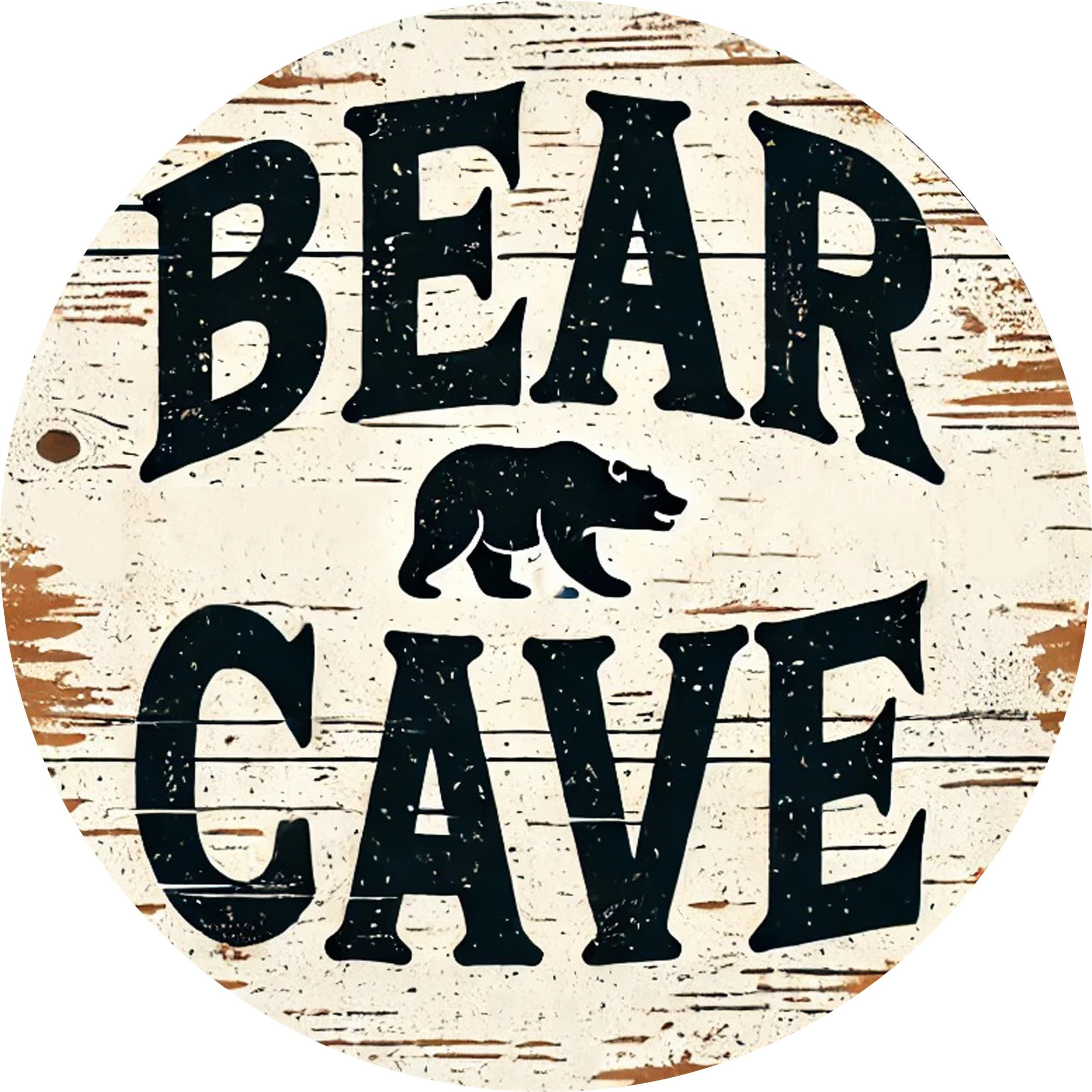 TEMU 8x8" Retro Wall Art | Sturdy Metal Sign Featuring A Silhouette For Bedroom, Kitchen, Dining, And Bar Decoration | Easy To Hang, , Bear-themed Home Decor