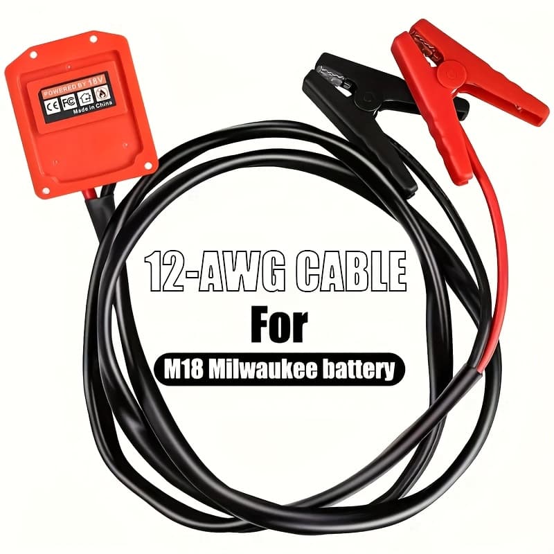 TEMU Car Starting Jumper Cable Clip Compatible With 20v Battery, 5.9ft 8awg Portable Battery Starting Cable, Suitable For Tool Jumper, No Battery Required
