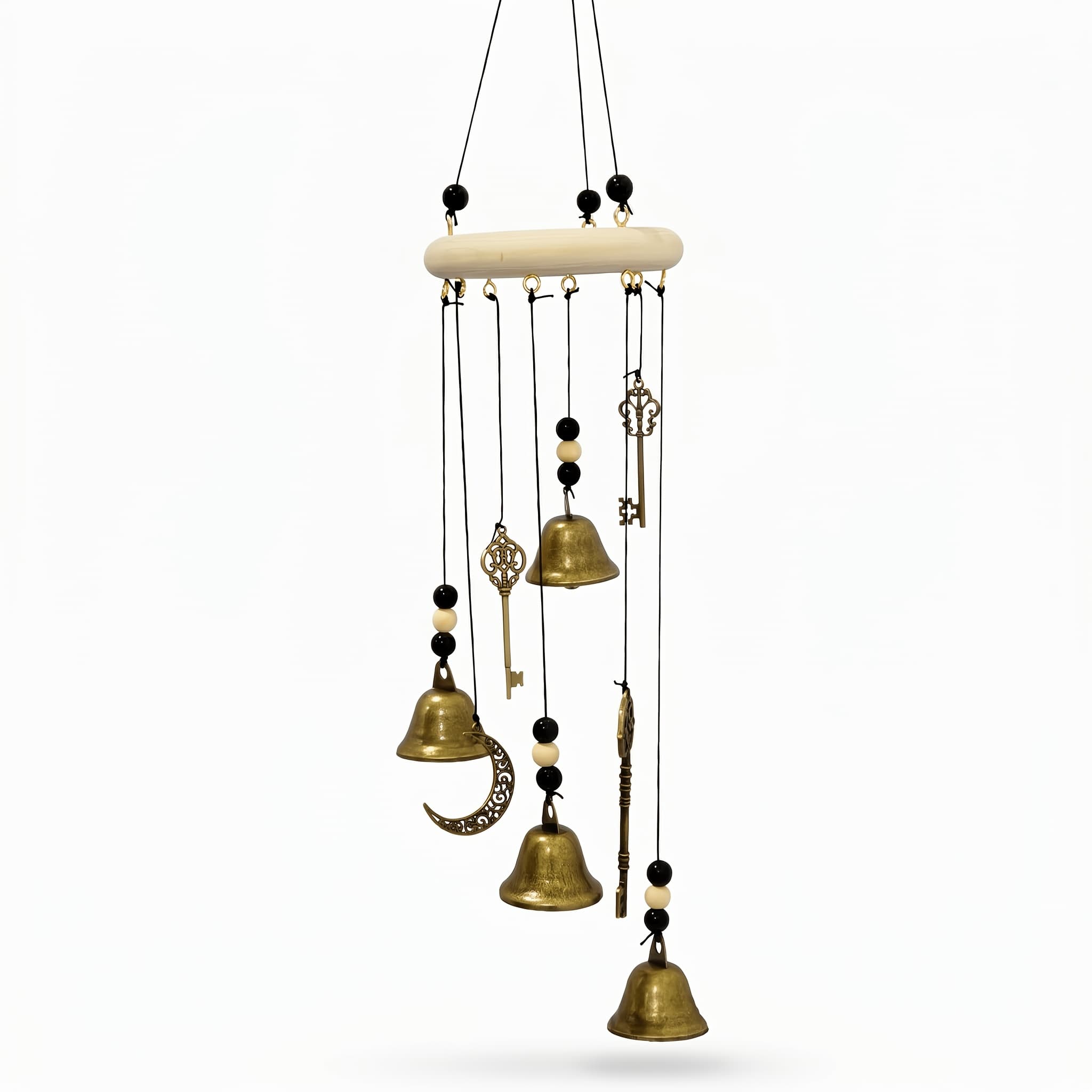 TEMU Retro Distressed Key Wind Chime Witch Wind Wicca Pagan Ornaments Garden Courtyard Good Luck Ornaments Niche Atmosphere Decorative Gifts Hanging Wind Chimes Collecting, For Halloween