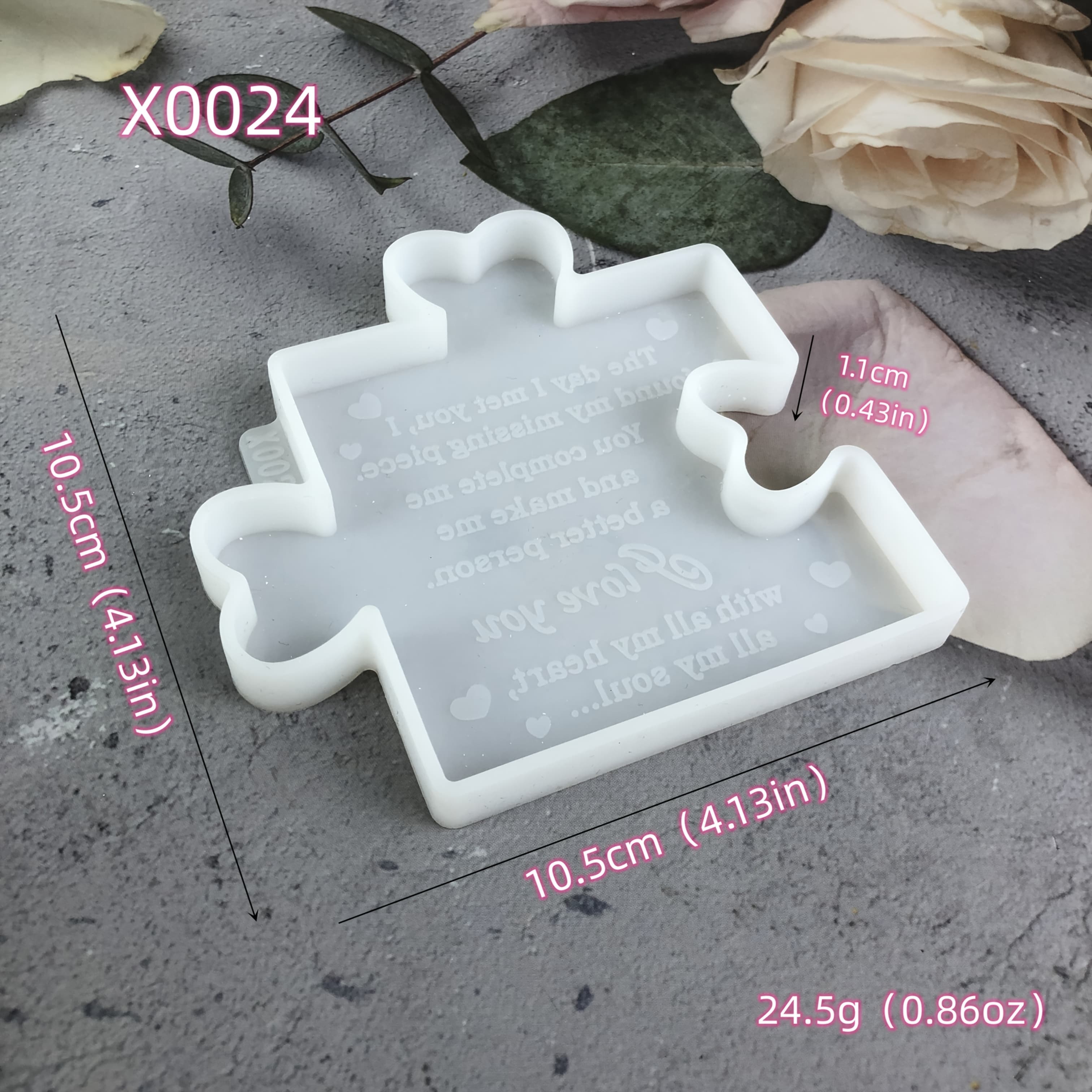 TEMU Resin Casting Molds, Puzzle Molds, Valentine's Day Handmade Diy Puzzles, Plaster Resin Coaster Tabletop Decorations, Heart-shaped Puzzle Silicone Molds.