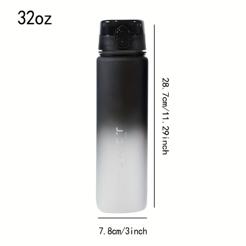 TEMU 32oz Bpa-free Plastic Tumbler, Gradient Color Motivational Water Bottle - Time Marker For Hydration Tracking, Best Scene For Outdoor Sport And School