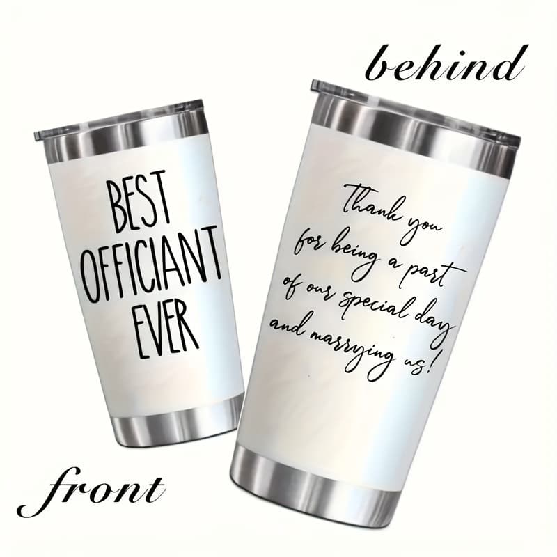 TEMU 1pc 20oz Stainless Steel Water Cup, Funny Coffee Tumbler, Best Officiant Ever Gift Cup, Suitable For And Bestie, Thanksgiving Gift, Drinkware For Restaurants, Cafes Eid Mubarak