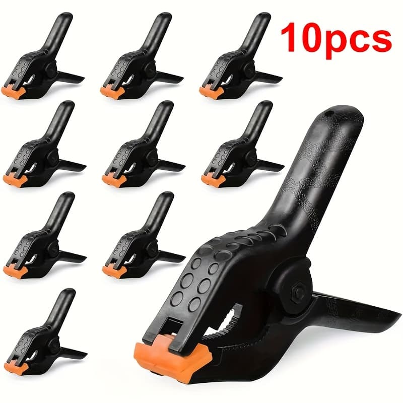 TEMU 10 Large Plastic Clips, 6.5cm Size, Durable Spring Clamps, Clips For Woodworking, Photography Backdrops, And Craft Handles