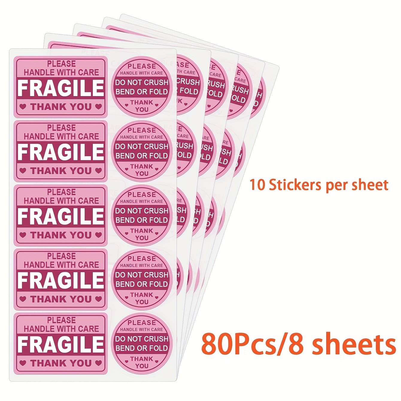 TEMU 80pcs "fragile" Warning Labels - Self-adhesive, Easy To Apply, Shipping And Handling Delicate Items, Office Supplies, Shipping Supplies | Elegant Warning Labels | Selfadhesive Labels