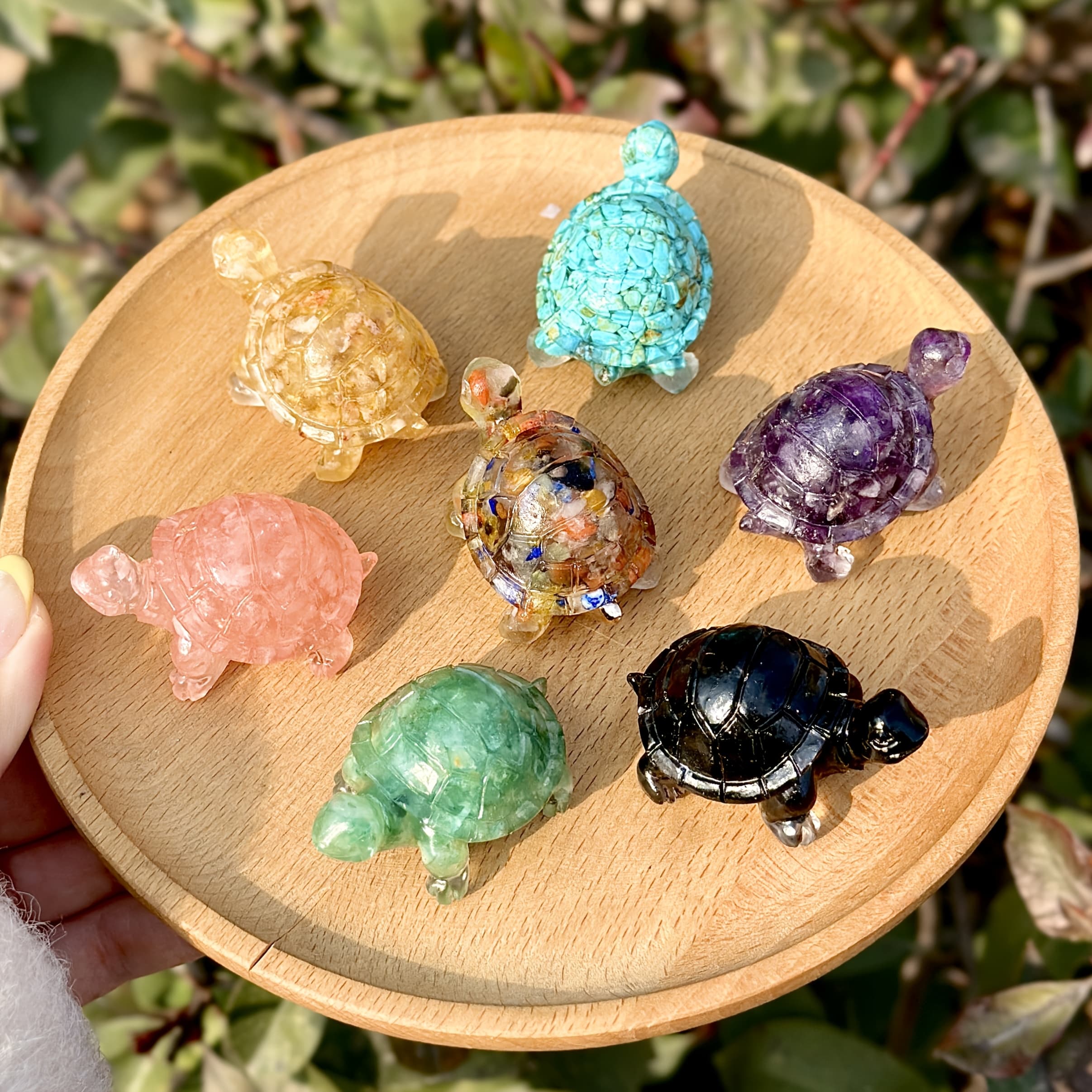 TEMU 7pcs Set Resin Crystal Turtle - Resin And For Home Decoration And Aquarium Fish Tank, , Birthday Gifts, Valentine's Day, Christmas, Gifts For On
