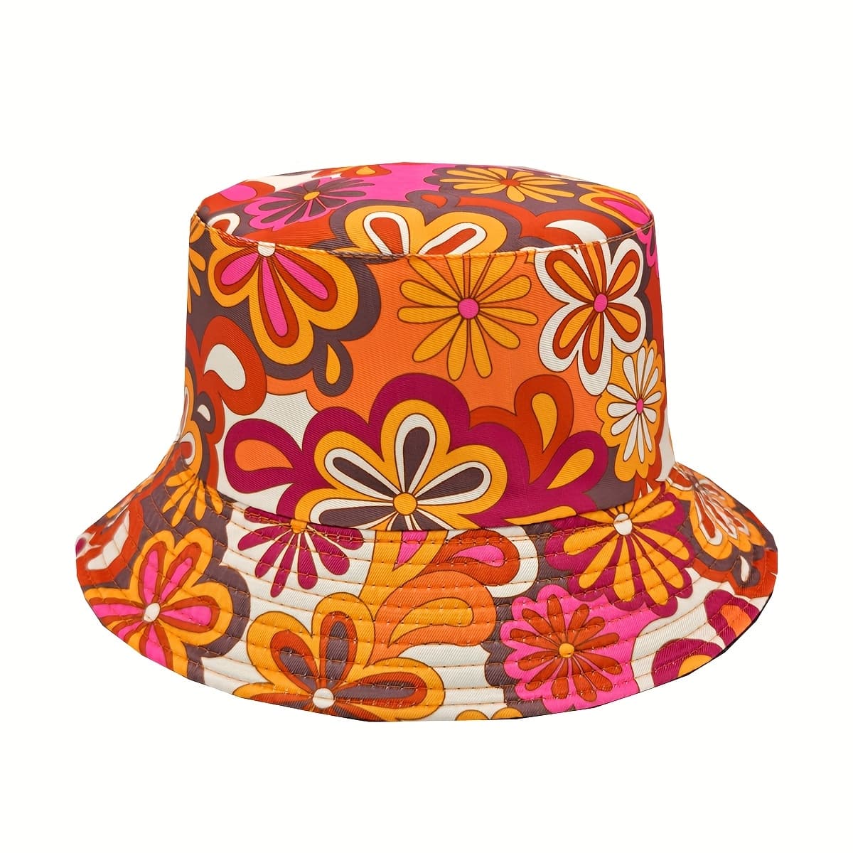 TEMU 1pc Of Fashionable Spring/summer Floral Print Lightweight Bucket Hat, Unisex Outdoor Vacation Bucket Hat