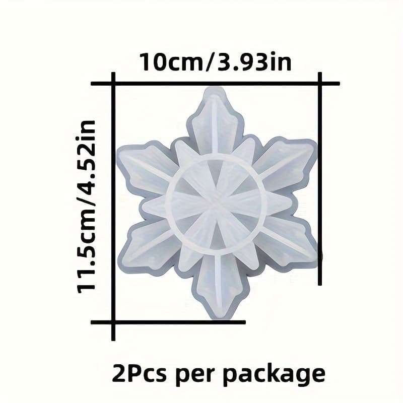 TEMU Diy2 Christmas Snowflake Silicone Mold Plaster Aromatreatment Decoration Schoolbag Jewelry Earrings Modern Home Decoration Drops Glue Handicrafts