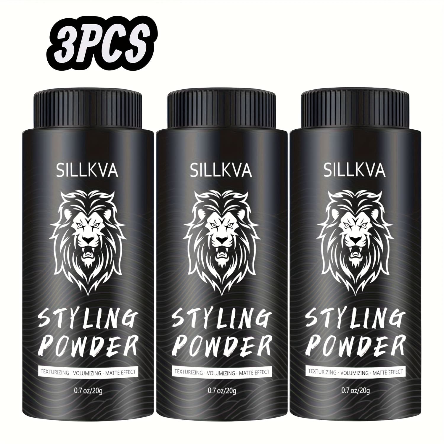 TEMU 3pcs Sillkva Instant Volumizing Hair Powder - Texture Powder Lightweight Oil Control, Long-lasting Volume, Natural Flexible Hold, , Unisex 0.71oz