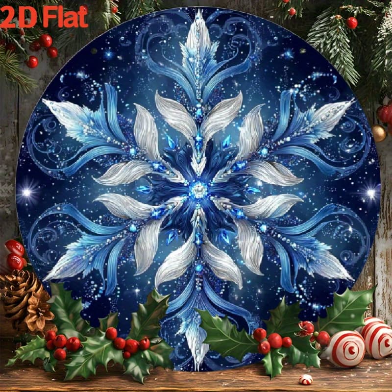 TEMU 2d Flat, 2d Flat, 1pc 88inch Aluminum Snowflake Metal Sign - 2d Flat Wall Art For Home, Coffee Shop, Restaurant - Christmas Theme Decor - Durable Weather-resistant, 2d Flat