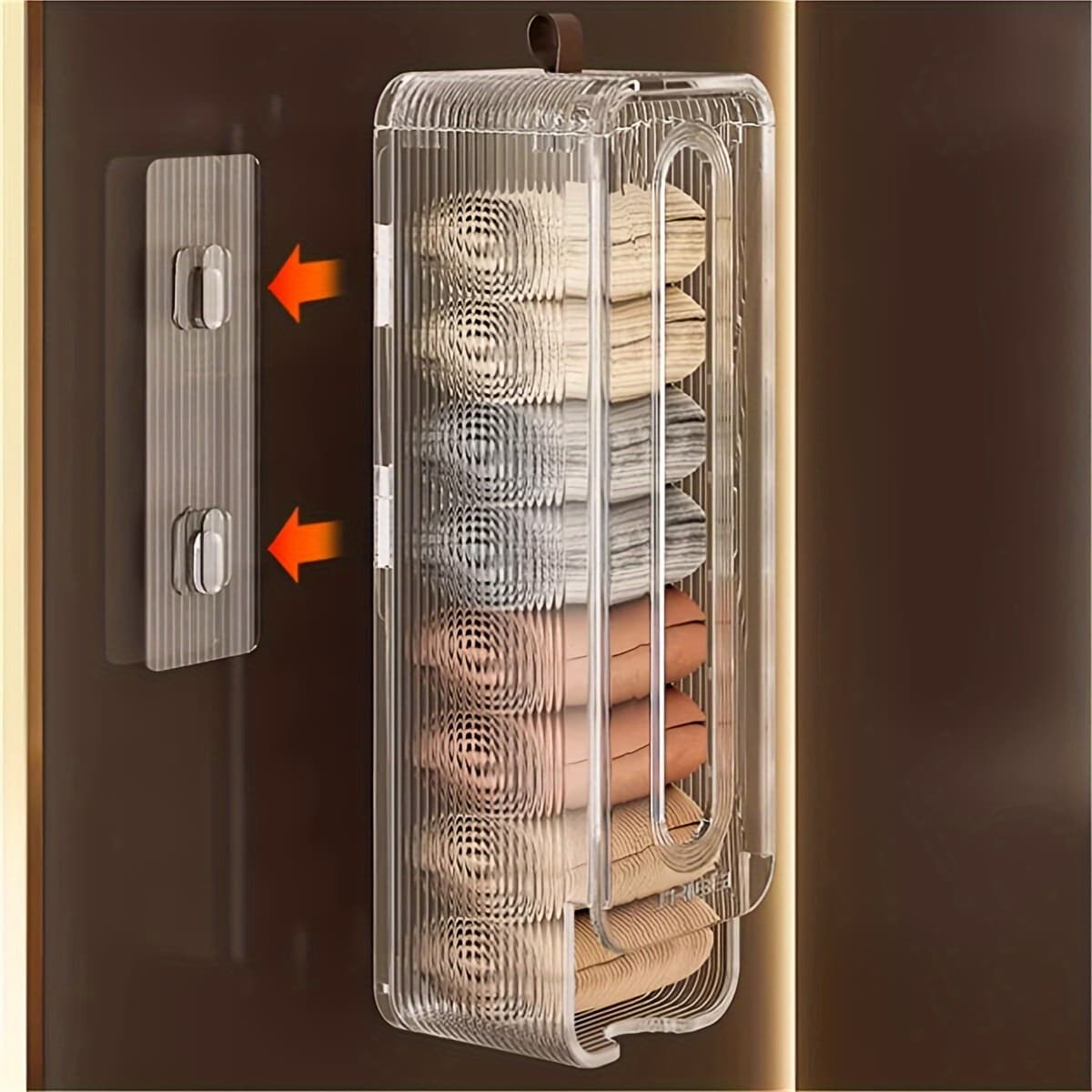 TEMU Space-saving Wall-mounted Underwear & Sock Organizer - No-drill, Hanging Storage Solution For Home, Baskets, Bins & Containers For