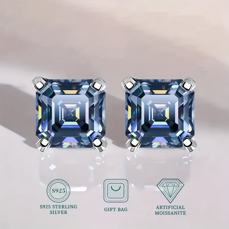 TEMU 1-2ct 925 Silver Cut Artificial Earrings, Sparkling Sapphire Teardrop Pendant, Suitable For Weddings And Special Occasions, Wedding Earrings, Teardrop Pendant Earrings, Silvery Ear Rings