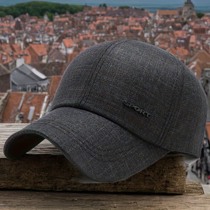 TEMU Classic Men's Baseball - Stylish & Warm Dad Hat For Outdoor Activities, Perfect Gift For Dad, Polyester, Non-stretch Fabric