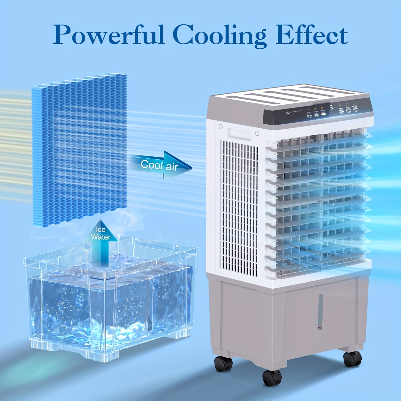 TEMU Evaporative Air Cooler, 1800cfm Swamp Cooler With 12h Timer, 110° , Remote Control & 5.3 Gal Water Tank, 3 , Packs, 3-in-1 Evaporative Cooler For Outdoor Indoor Use