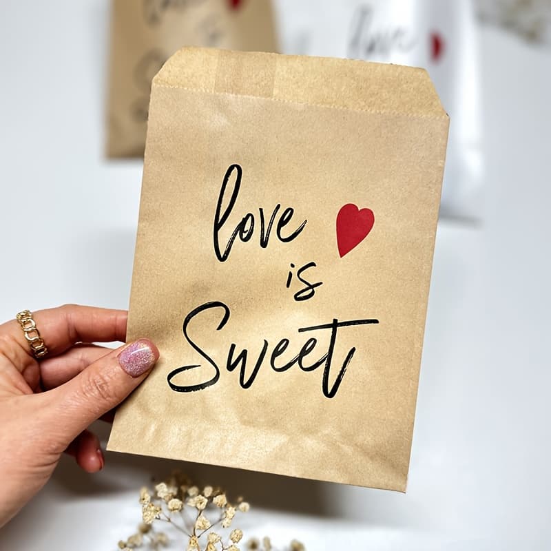 TEMU 25pcs Love Is Favor Bag,13x18cm White/ Paper Bags For Wedding Decor