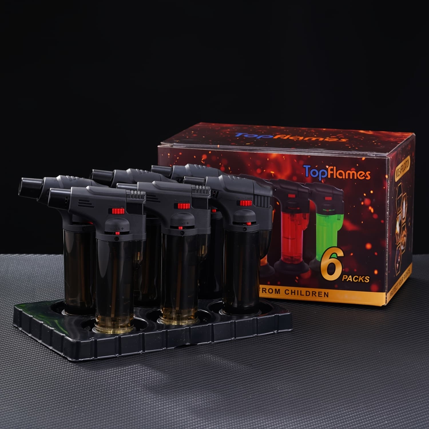 TEMU (butane Not Included) 6pcs Butane Big Jet Flame Refillable Portable Butane Torch Adjustable Mini For Camping Grill Culinary Soldering Cooking Welding Bbq