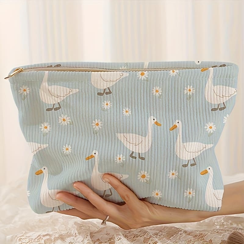 TEMU Flower Pattern Printed Toiletry Storage Bag - Lightweight Zipper Lined Makeup Bag, Multi Purpose Practical Storage Bag, Suitable For Men And Women.