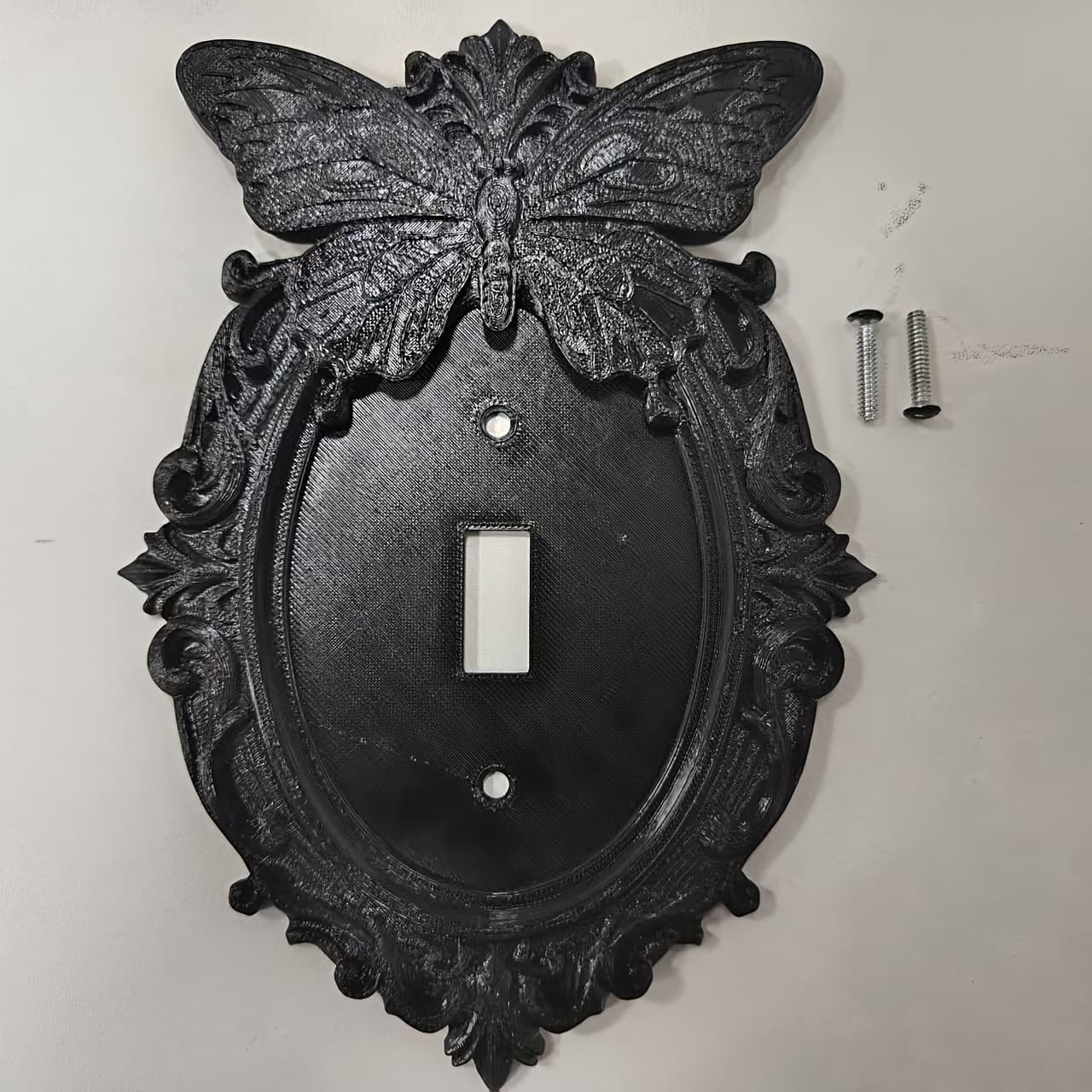 TEMU Gothic Style Carved Switch Decorative Plate, Black Outlet Cover, Dark Wall Art, Classical Room Decor, , Suitable For Living Room, Bedroom, Study