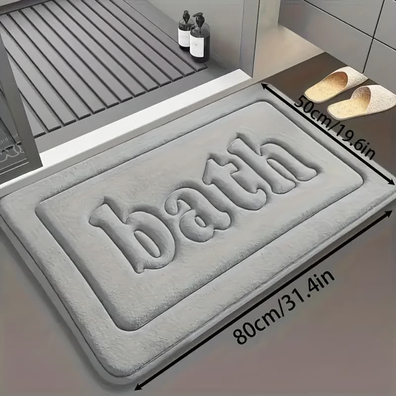 TEMU Memory Foam Bath Mat Suitable For Bathroom, Thickened Non-slip Machine-washable Quick-dry Rug With Memory Foam, Soft Absorbent Suitable, Laundry Room, Bedroom Indoor Use, Mat