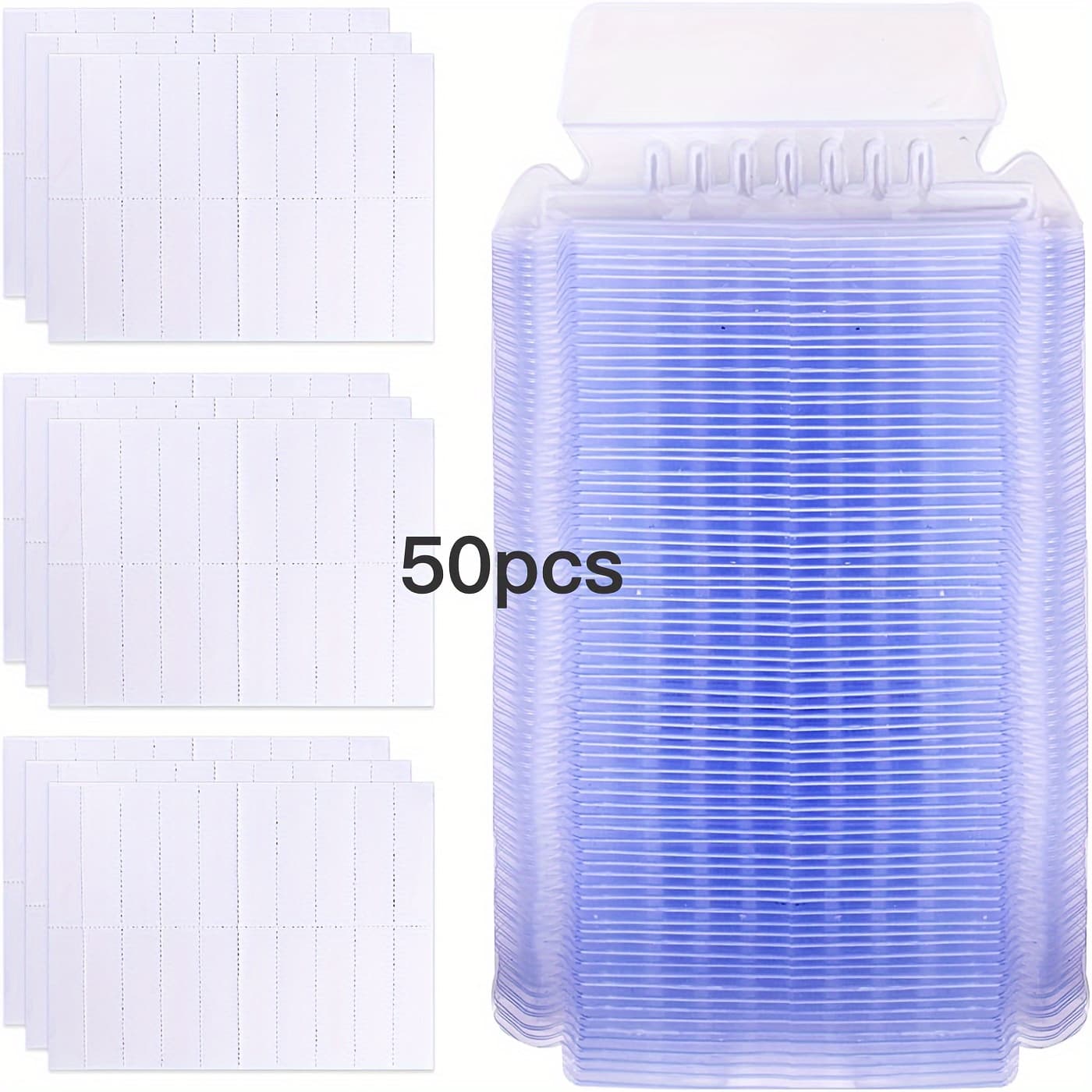 TEMU 50/25-pack Transparent Plastic Hanging Folder Tabs - Pp Material, 1/5 Cut Suspension File Labels With Inserts For Quick File Identification - Office Supplies