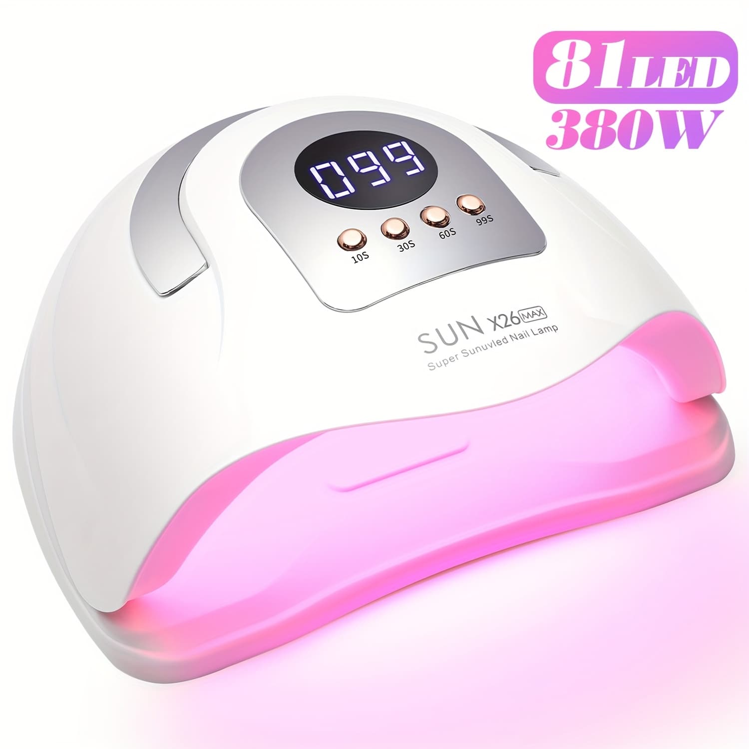 TEMU Professional Upgraded 81 - Led Nail Lamp With 4 Timers, , Detachable Base - Cures All Nail Gels Quickly & Nail Dryer Machine