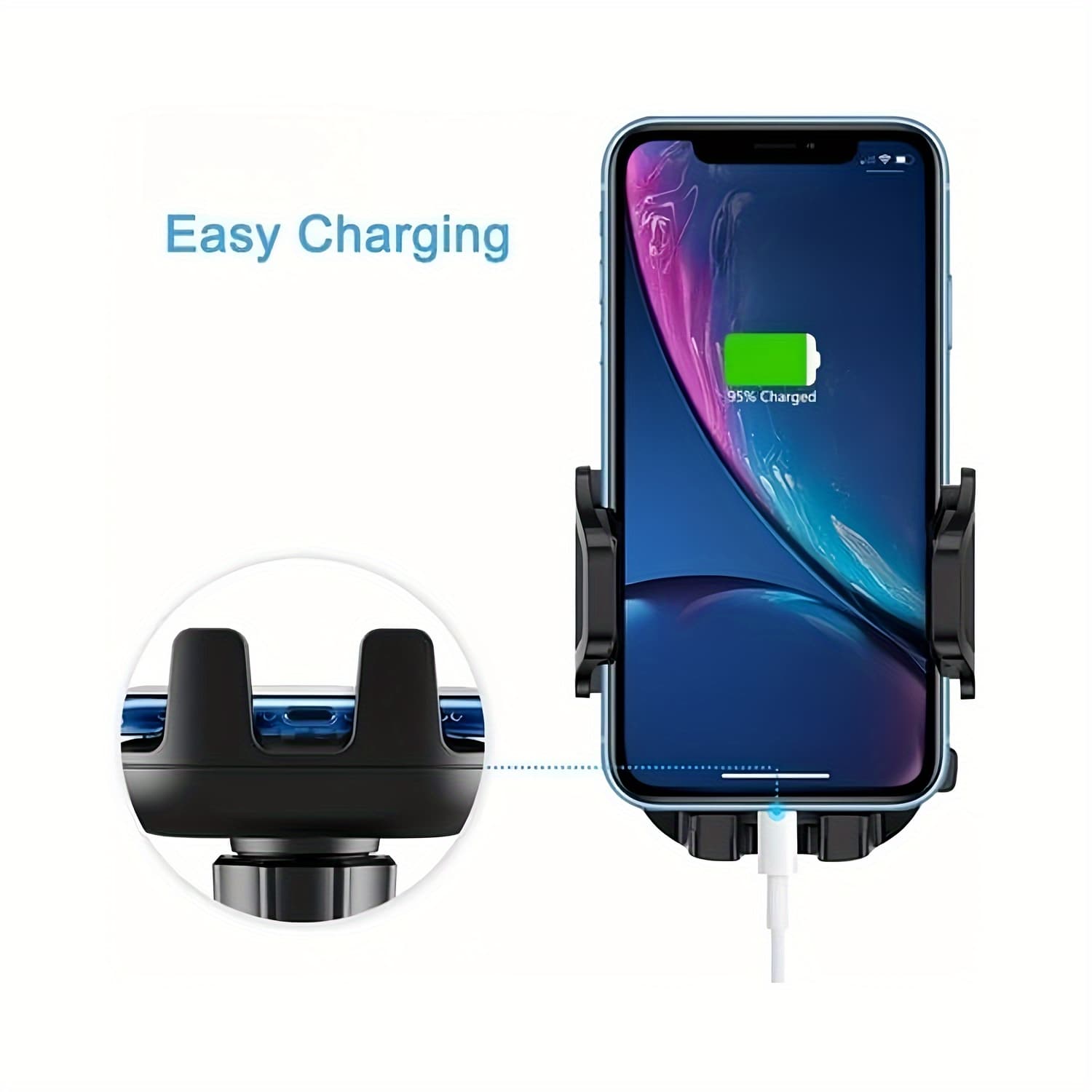 TEMU 2-in-1 Car Phone Mount | Long Arm Suction Cup Holder | Air Vent Holder | Cell Phone Holder | Hands Free Cradle | Fit For Smartphone, , Cell Phone Automobile Universal