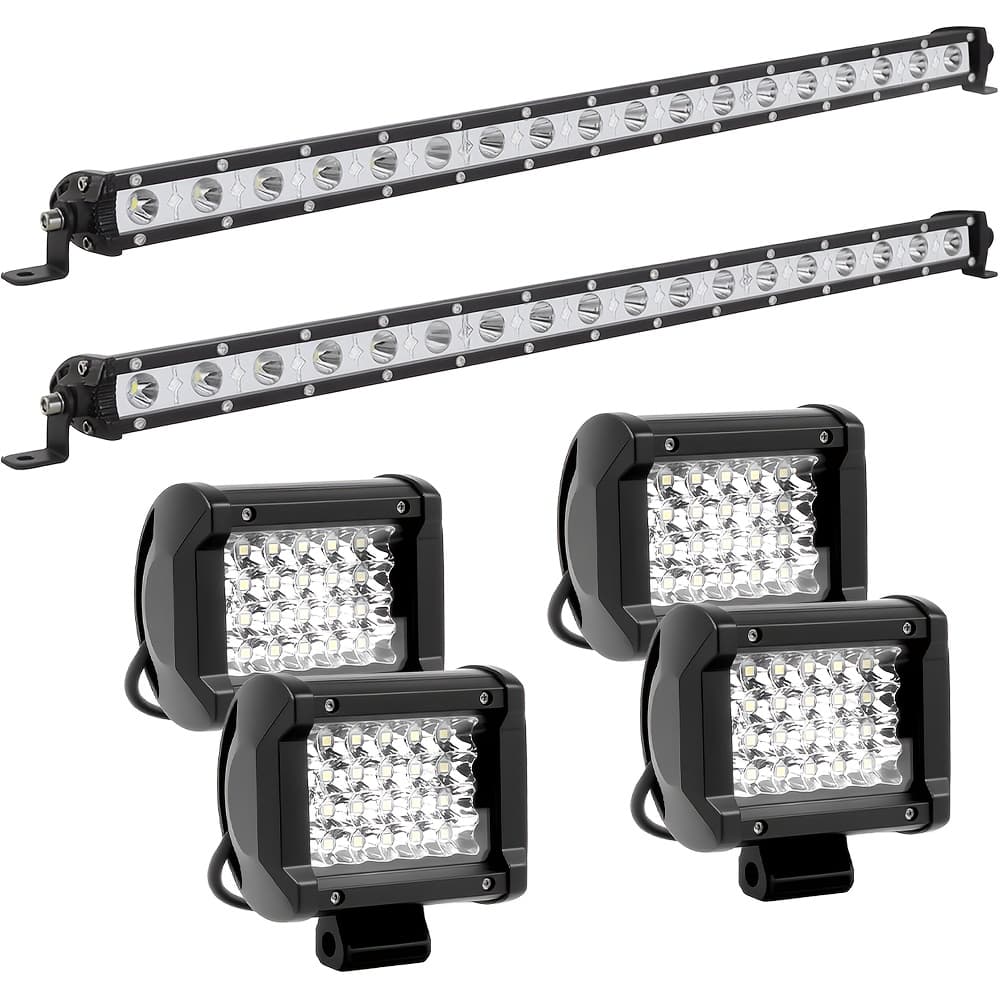 TEMU -inch Led Light Bars And 4 4-inch Lights - Bright And Sturdy, Suitable For Pickups, , Utvs, Suvs, And Boats For Off-road Use, Without Battery