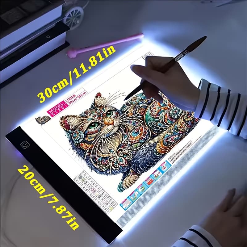 TEMU Led Drawing Tracing Board, Adjustable Brightness Light Box, Suitable For Diamond Painting, Sketching, Animation Production, And Diy Crafts, Christmas Gift And Craft Supplies